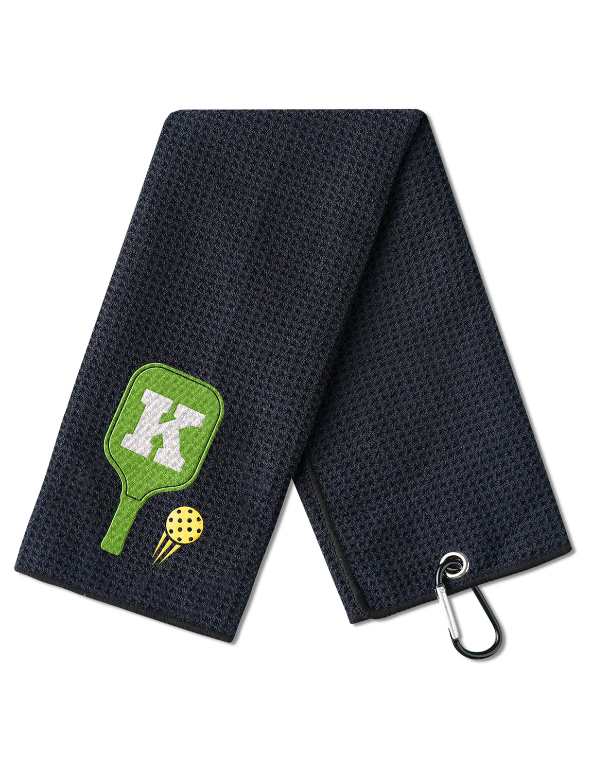 CybGene Embroidered Pickleball Towel Funny Pickleball Gifts for Men Women Pickleball Lovers Pickleball Player on Birthday Christmas Retirement 16"x 24" Microfiber Towel Initial K