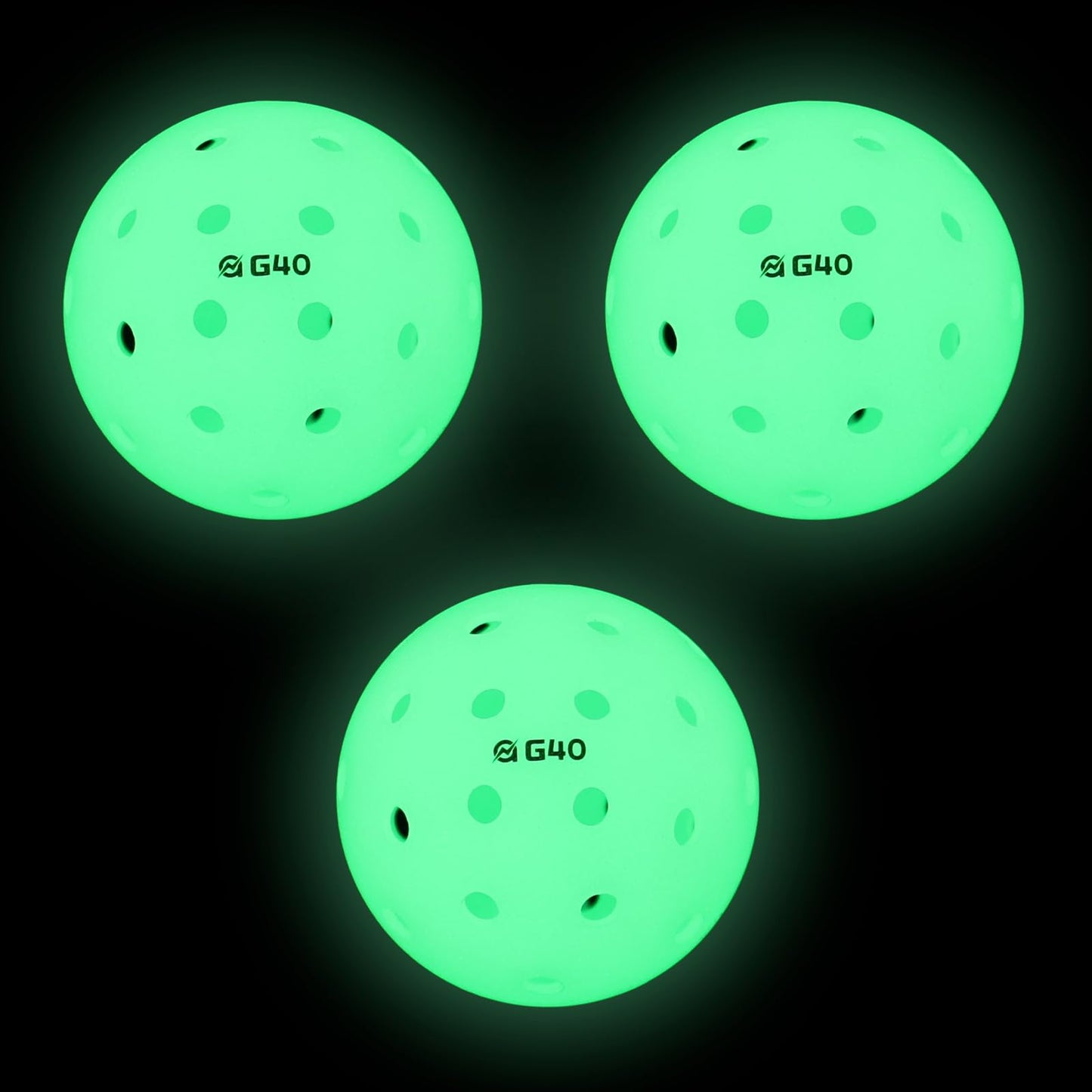 A11N Luminous Pickleballs- USA Pickleball Approved Light Up Outdoor Pickleball Balls High Visibility for Nighttime Durable and Funny Pickleball 3 Packs